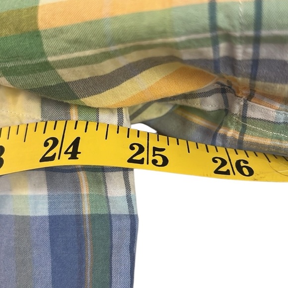 Ralph Lauren Beach Twill Plaid Shirt Short Sleeve Cotton Button Front Pocket XL - Picture 8 of 14